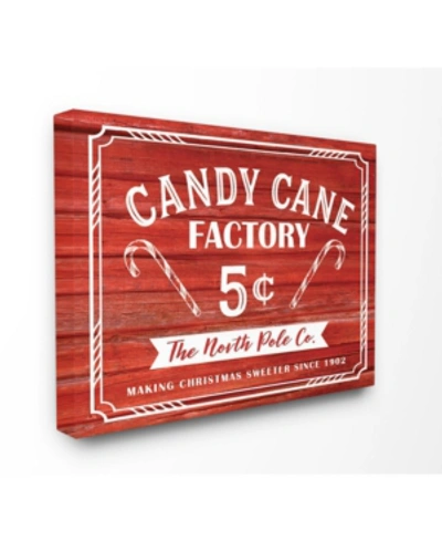 Stupell Industries Candy Cane Factory Vintage-inspired Sign Canvas Wall Art, 30" X 40" In Multi