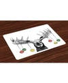 AMBESONNE MOOSE PLACE MATS, SET OF 4