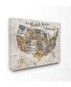STUPELL INDUSTRIES HOME DECOR UNITED STATES MAP TYPOGRAPHY ART CANVAS WALL ART, 30" X 40"