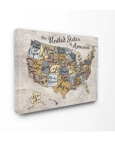 Stupell Industries Home Decor United States Map Typography Art Canvas Wall Art, 30" X 40" In Multi