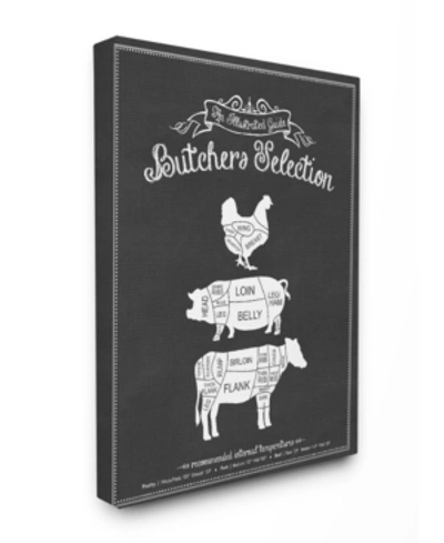 Stupell Industries Butcher's Selection Poultry Pork Beef Canvas Wall Art, 30" X 40" In Multi