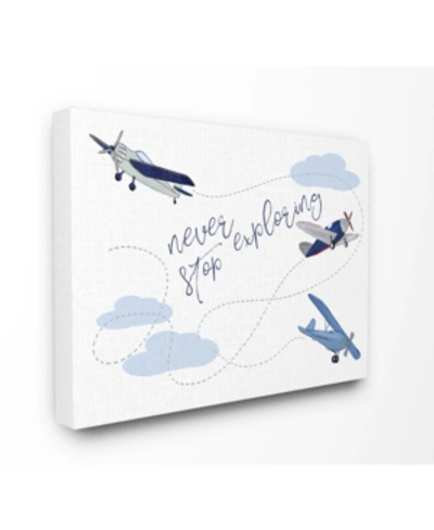 Stupell Industries Never Stop Exploring Airplanes Canvas Wall Art, 30" X 40" In Multi