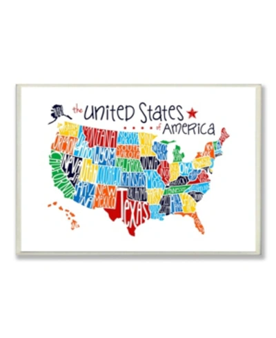 Stupell Industries Home Decor Use Rainbow Typography Map On White Background Wall Plaque Art, 12.5" X 18.5" In Multi