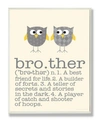 Stupell Industries Home Decor Definition Of Brother With Two Gray Owls Wall Plaque Art, 12.5" X 18.5" In Multi