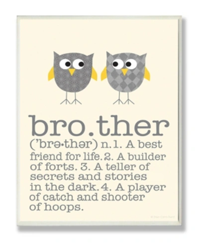 Stupell Industries Home Decor Definition Of Brother With Two Gray Owls Wall Plaque Art, 12.5" X 18.5" In Multi