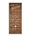 Stupell Industries Our Marriage Rules Wall Plaque Art, 7" X 17" In Multi