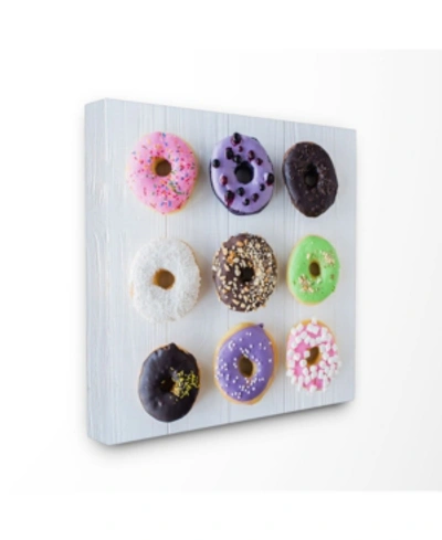 Stupell Industries Colorful Donut Grid Cavnas Wall Art, 24" X 24" In Multi