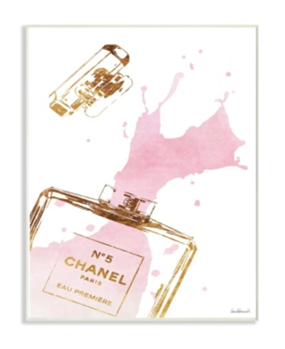 Stupell Industries Glam Perfume Bottle Splash Pink Gold Wall Plaque Art, 12.5" X 18.5" In Multi