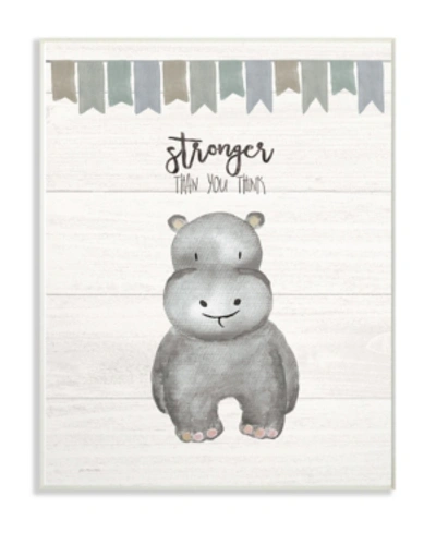 Stupell Industries Stronger Than You Think Hippo Wall Plaque Art, 10" X 15" In Multi