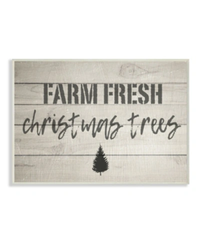 Stupell Industries Farm Fresh Christmas Trees Vintage-inspired Sign Wall Plaque Art, 10" X 15" In Multi