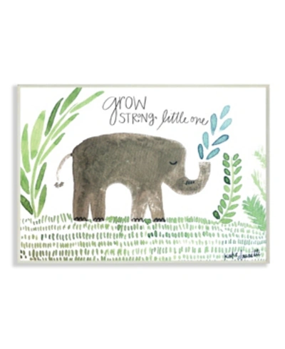 Stupell Industries Grow Strong Little Elephant Wall Plaque Art, 10" X 15" In Multi