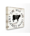 STUPELL INDUSTRIES MILK AND CREAM COMPANY VINTAGE-INSPIRED SIGN CAVNAS WALL ART, 24" X 24"