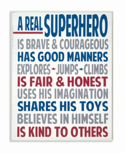 Stupell Industries Home Decor Typography Art, A Real Superhero Wall Plaque Art, 12.5" X 18.5" In Multi