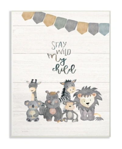 Stupell Industries Stay Wild My Child Animals Wall Plaque Art, 12.5" X 18.5" In Multi