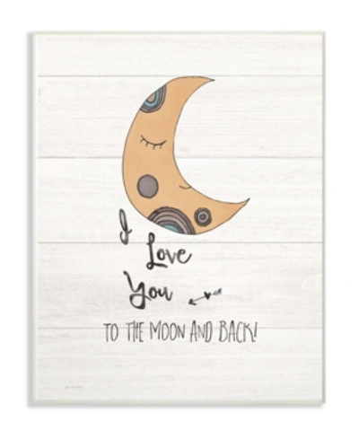 Stupell Industries I Love You Moon Wall Plaque Art, 12.5" X 18.5" In Multi