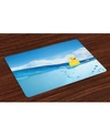 Ambesonne Rubber Duck Place Mats, Set Of 4 In Blue