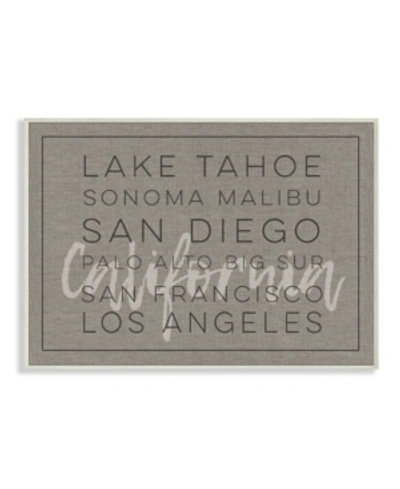 Stupell Industries California Lake Tahoe Big Sur Sonoma Typography Wall Plaque Art, 10" X 15" In Multi