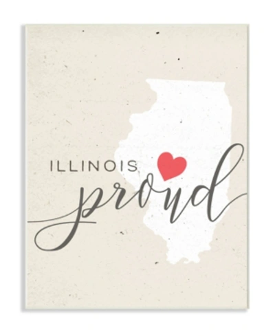 Stupell Industries Illinois Proud With Heart Wall Plaque Art, 10" X 15" In Multi