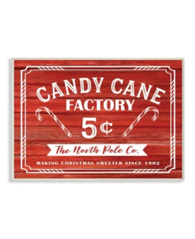 Stupell Industries Candy Cane Factory Vintage-inspired Sign Wall Plaque Art, 12.5" X 18.5" In Multi