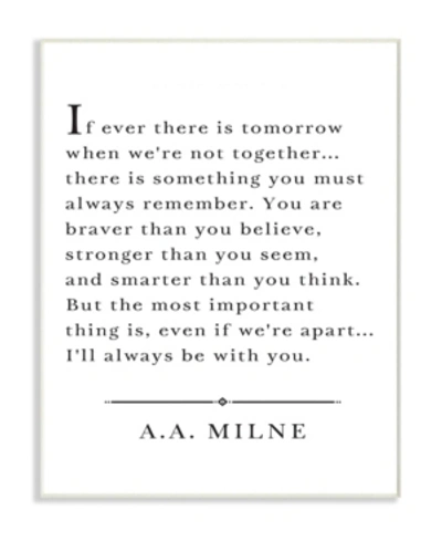 Stupell Industries I'll Always Be With You A.a. Milne Wall Plaque Art, 12.5" X 18.5" In Multi