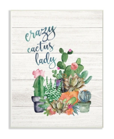 Stupell Industries Crazy Cactus Lady Wall Plaque Art, 10" X 15" In Multi