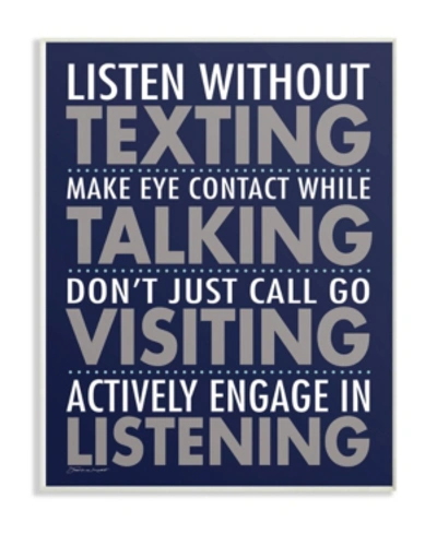 Stupell Industries Listen Without Texting Wall Plaque Art, 10" X 15" In Multi