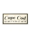 Stupell Industries Wood Cursive City Coordinates Cape Cod Wall Plaque Art, 7" X 17" In Multi