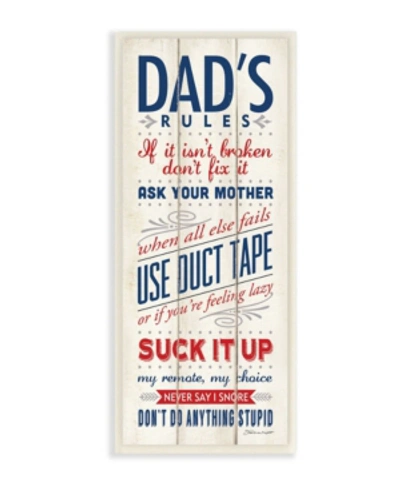 Stupell Industries Dad's Rules Wall Plaque Art, 7" X 17" In Multi