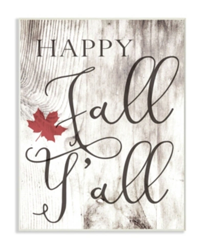 Stupell Industries Happy Fall Y'all Typography Sign Wall Plaque Art, 10" X 15" In Multi
