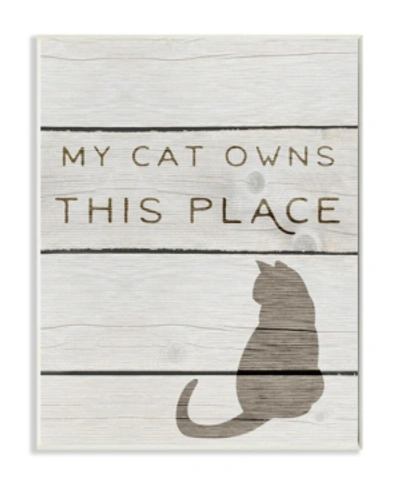 Stupell Industries My Cat Owns This Place Wall Plaque Art, 10" X 15" In Multi