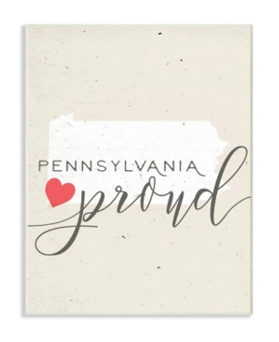 Stupell Industries Pennsylvania Proud With Heart Wall Plaque Art, 10" X 15" In Multi