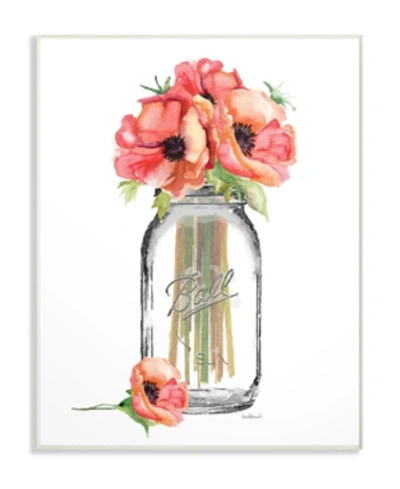 Stupell Industries Mason Jar Poppys Wall Plaque Art, 10" X 15" In Multi