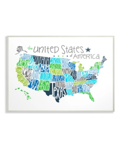 Stupell Industries United States Map Colored Typography Wall Plaque Art, 10" X 15" In Multi