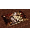 Ambesonne Western Place Mats, Set Of 4 In Brown