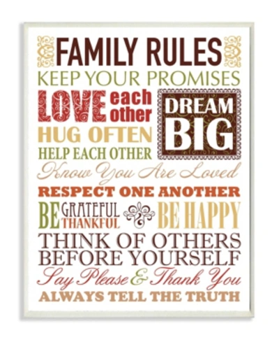 Stupell Industries Home Decor Family Rules Autumn Colors Wall Plaque Art, 12.5" X 18.5" In Multi