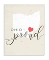 STUPELL INDUSTRIES OHIO PROUD WITH HEART WALL PLAQUE ART, 12.5" X 18.5"