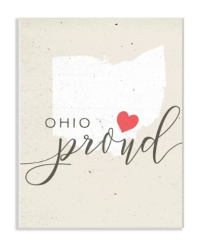 Stupell Industries Ohio Proud With Heart Wall Plaque Art, 12.5" X 18.5" In Multi