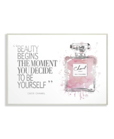 Stupell Industries Beauty Begins Fashion Perfume Wall Plaque Art, 12.5" X 18.5" In Multi