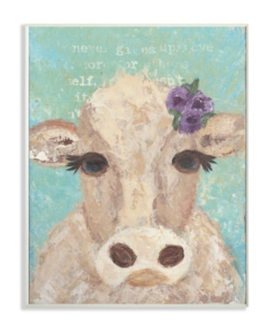 Stupell Industries Cow Painterly Portrait Wall Plaque Art, 12.5" X 18.5" In Multi