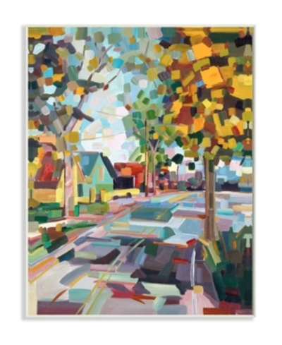 Stupell Industries Geometric New England Fall Scene Wall Plaque Art, 12.5" X 18.5" In Multi