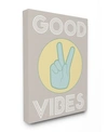 Stupell Industries Good Vibes Peace Hand Cavnas Wall Art, 16" X 20" In Multi