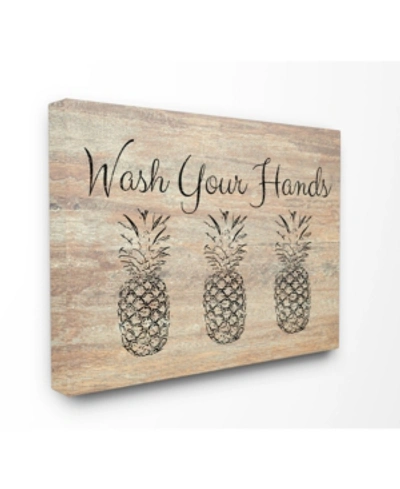 Stupell Industries Wash Your Hands Pineapple Canvas Wall Art, 16" X 20" In Multi