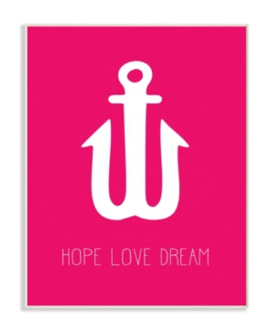 Stupell Industries Hope Love Dream Neon Anchor Wall Plaque Art, 10" X 15" In Multi