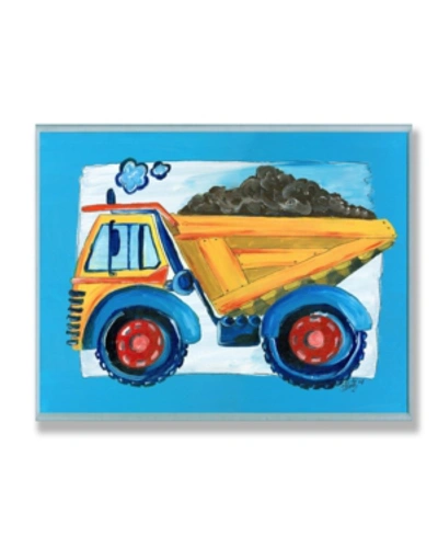 Stupell Industries The Kids Room Yellow Dump Truck With Blue Border Wall Plaque Art, 12.5" X 18.5" In Multi