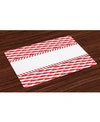 AMBESONNE CANDY CANE PLACE MATS, SET OF 4