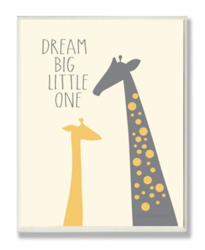 Stupell Industries Home Decor Dream Big Little One With Giraffes Wall Plaque Art, 12.5" X 18.5" In Multi