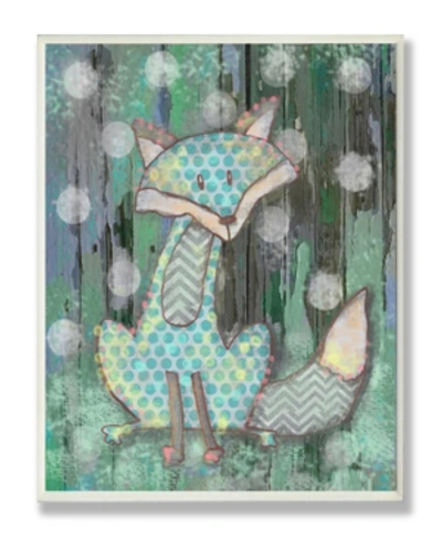 Stupell Industries The Kids Room Distressed Woodland Fox Wall Plaque Art, 12.5" X 18.5" In Multi