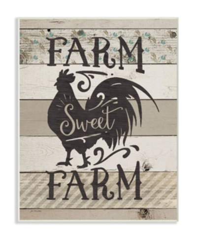 Stupell Industries Farm Sweet Farm Rustic Rooster Wall Plaque Art, 12.5" X 18.5" In Multi