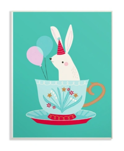 Stupell Industries Bunny In Teacup Wall Plaque Art, 12.5" X 18.5" In Multi