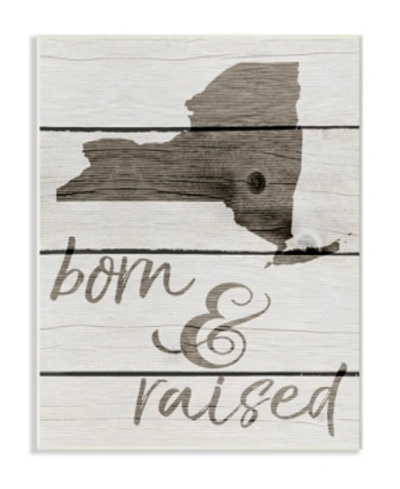 Stupell Industries Born And Raised New York State Wall Plaque Art, 10" X 15" In Multi